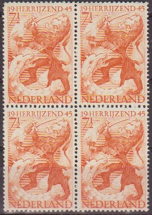 Holanda 1945 Scott 277 Sello ** B4 Leon y Dragon 7 1/2c Pays Bas Netherlands Holland Hollande Olanda 